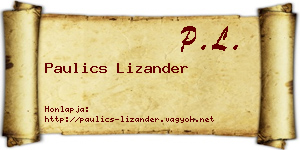 Paulics Lizander névjegykártya